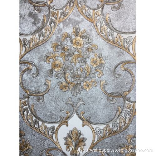 European Style Luxury Damask PVC wallpaper For Home